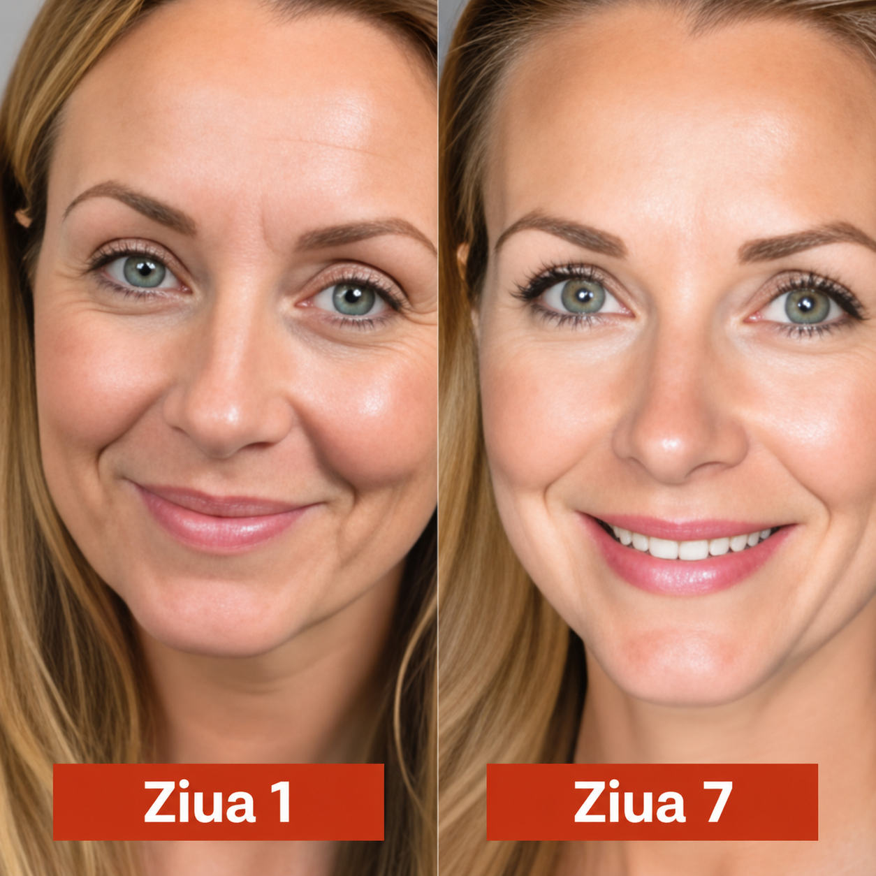 Înainte și după — ziua 1 vs ziua 7